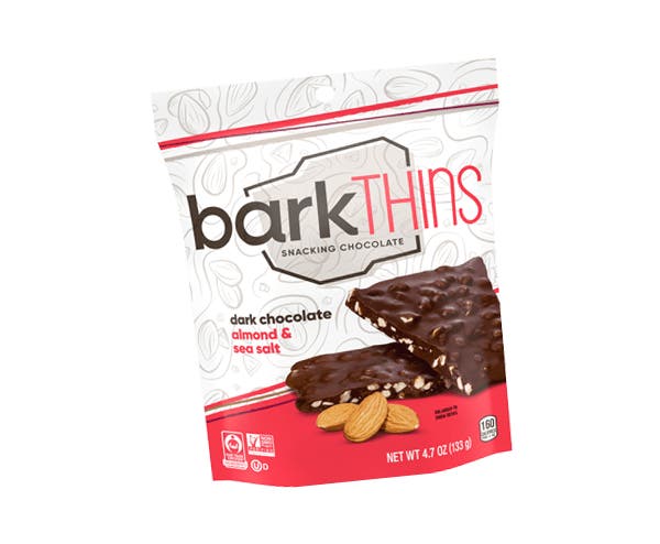 bag of barkthins dark chocolate almond and sea salt candy