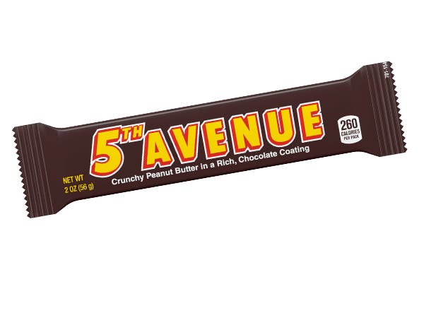 5th avenue crunchy peanut butter in chocolate candy bar