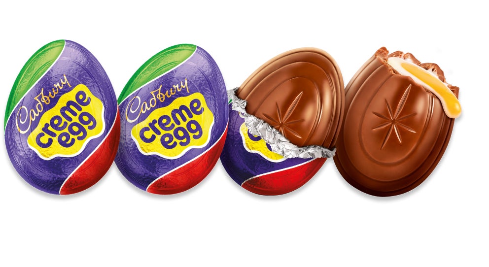 cadbury creme eggs being unwrapped