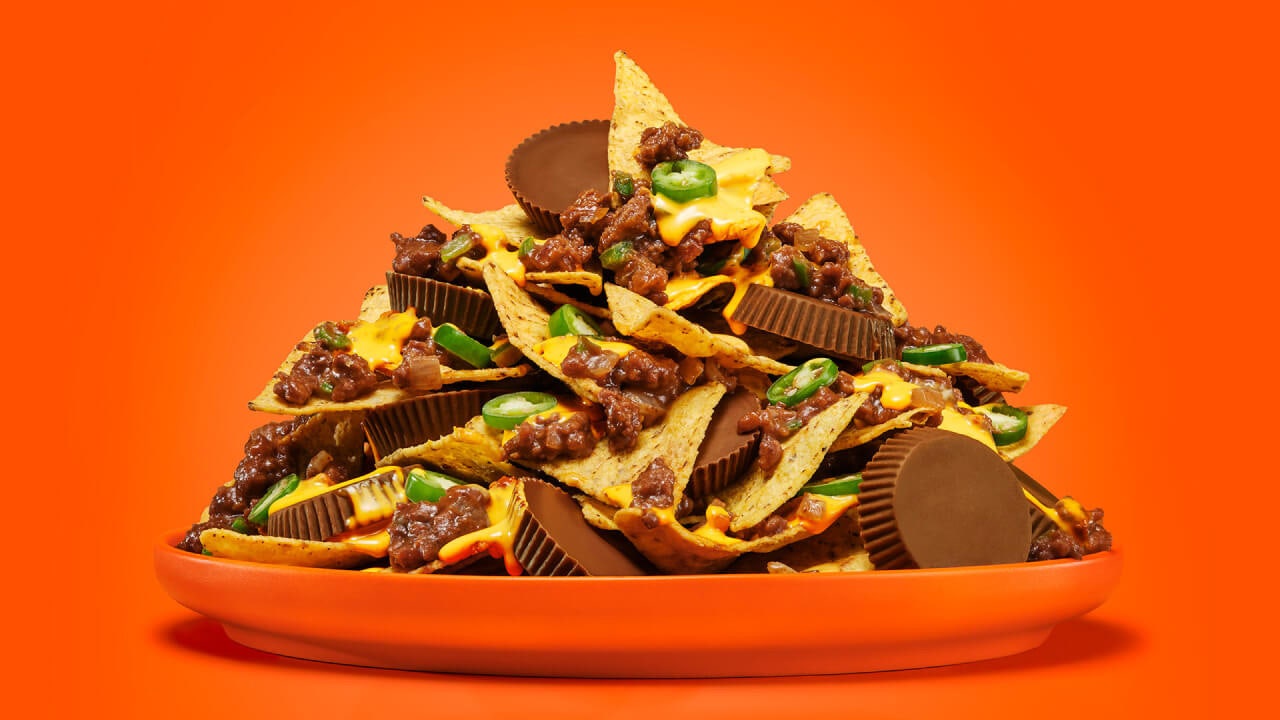 plate of freshly made reeses game day nachos