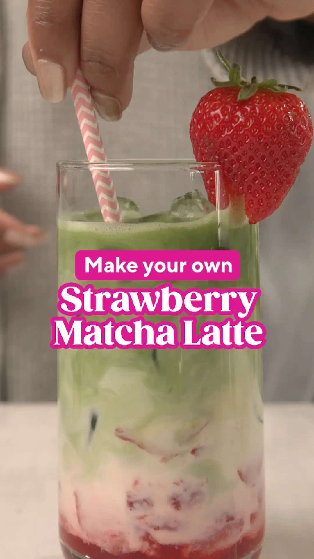 strawberry matcha latte