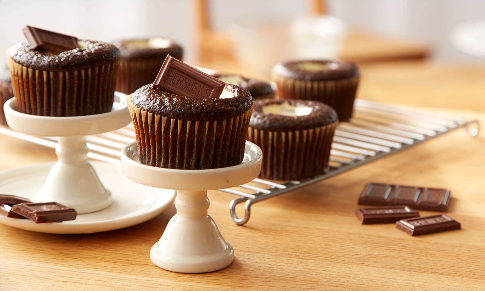 Chocolate Bar-Filled Chocolate Cupcakes