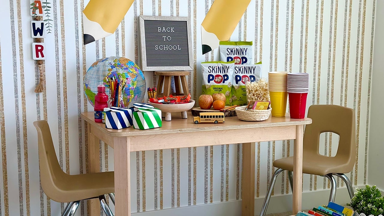 back to school celebration decorated table