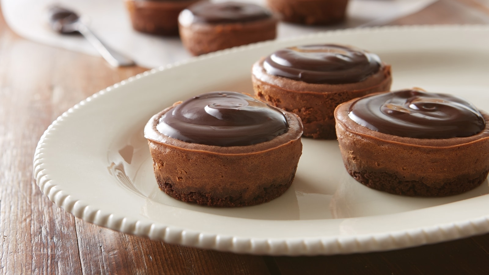 Small batches of chocolate desserts on plate