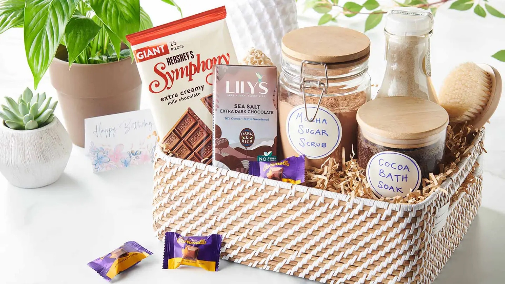 hersheys spa themed gift basket