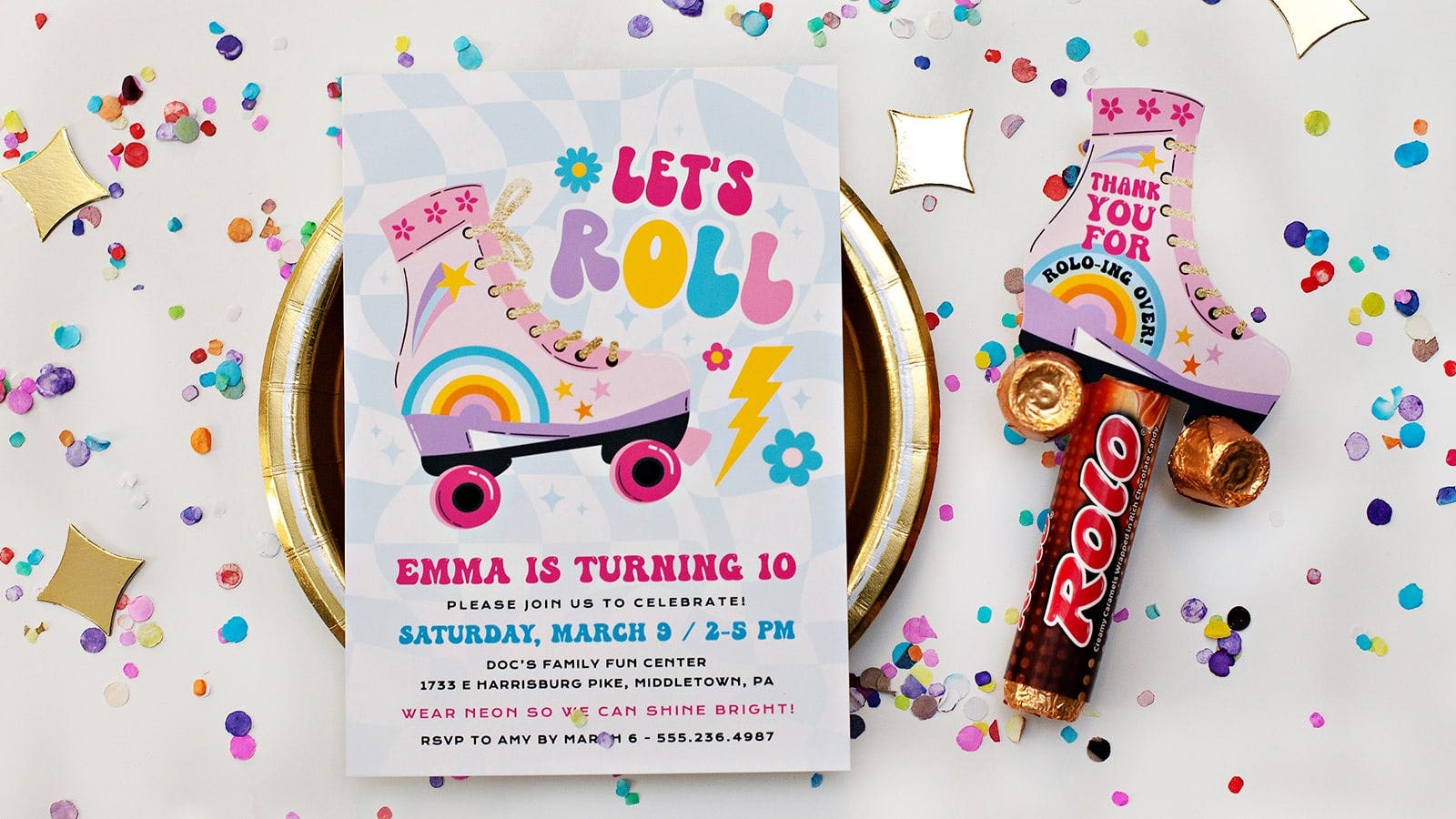 roller skate themed birthday invitations