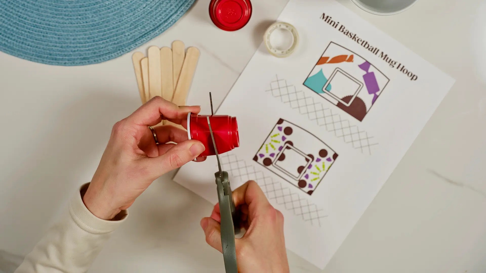 cutting off bottom half of cup