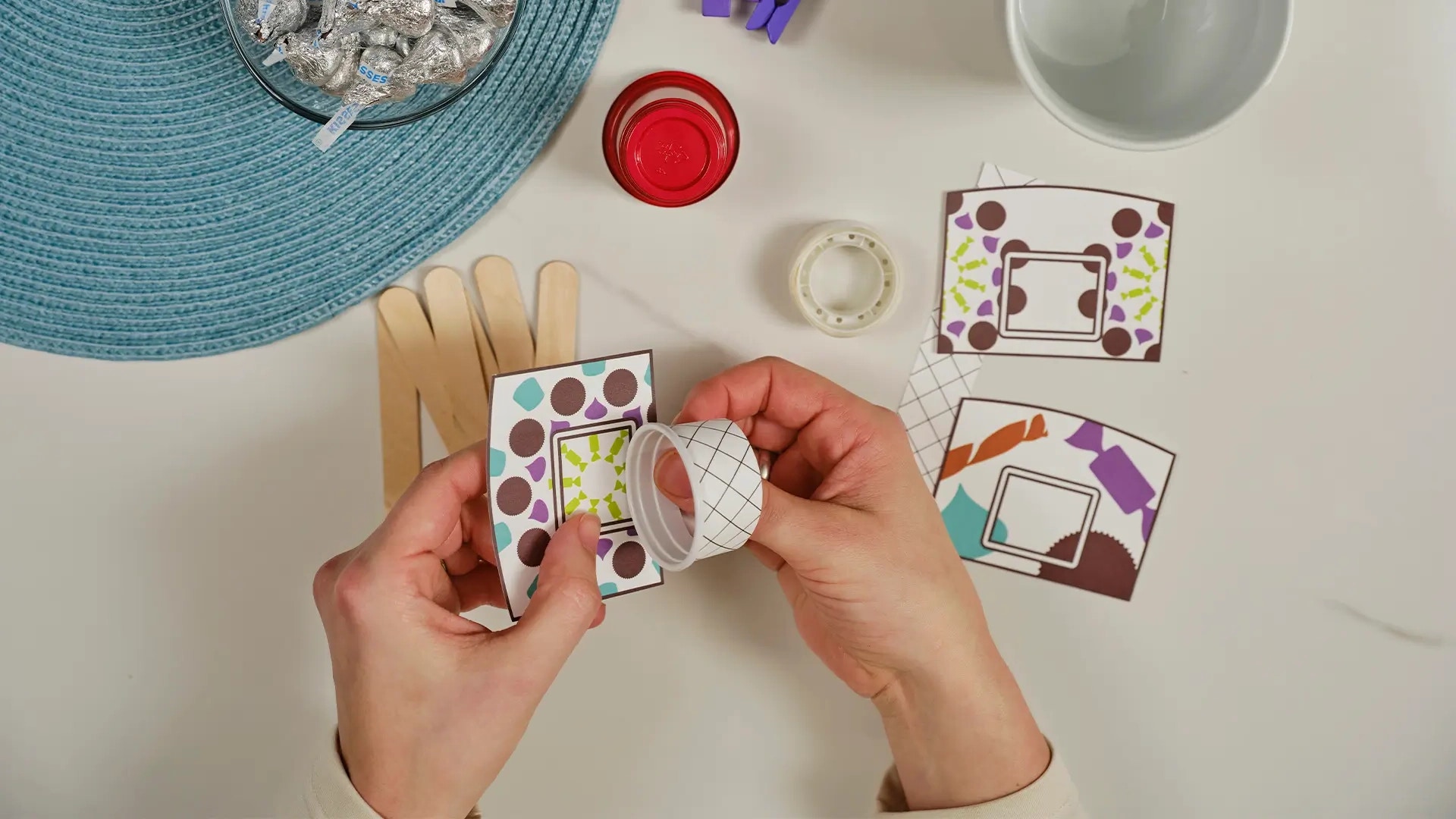 attach cup to backboard