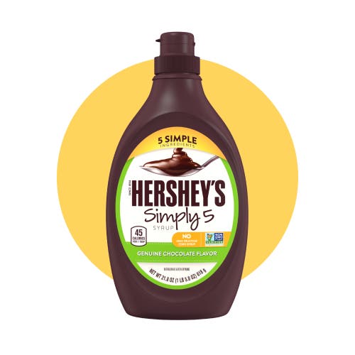 bottle of hersheys simply 5 chocolate syrup