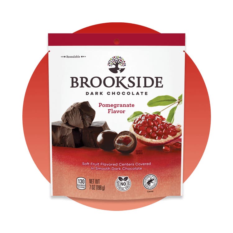 bag of brookside dark chocolate pomegranate flavors candy