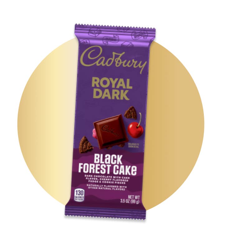 cadbury royal dark black forest cake chocolate bar