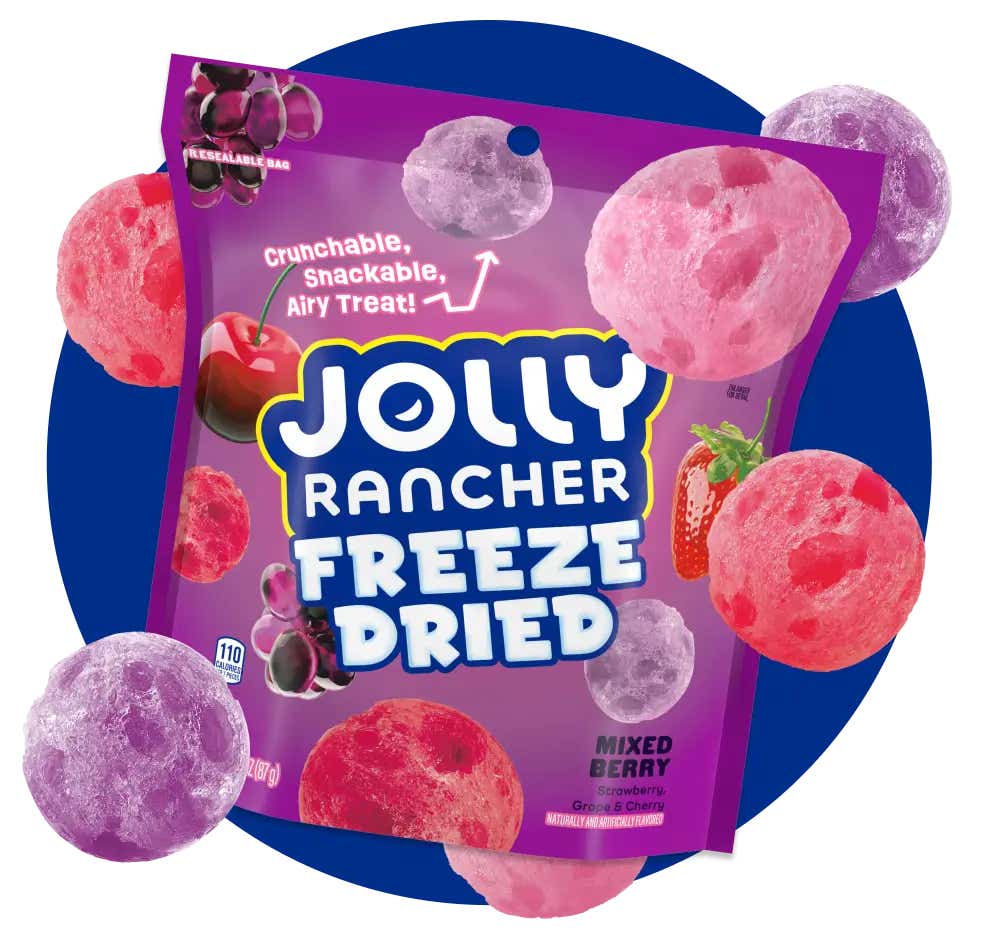 bag of jolly rancher freeze dried mixed berry flavors candy