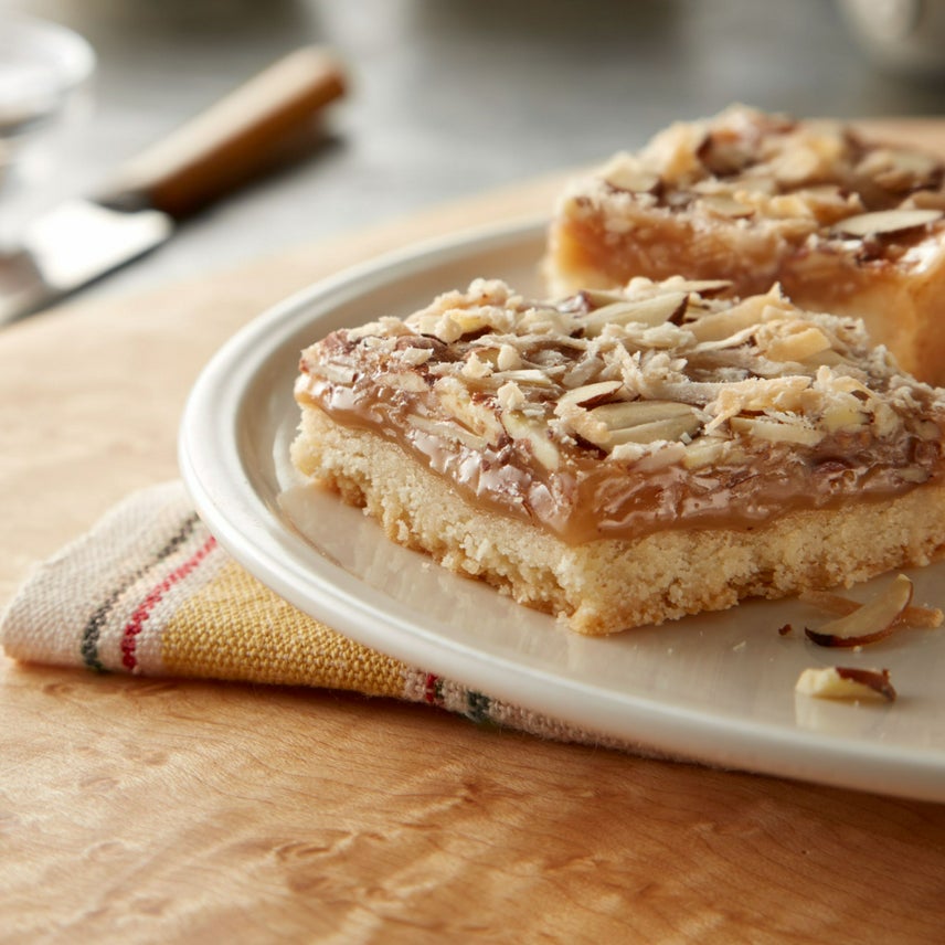 Chewy Toffee Almond Bars