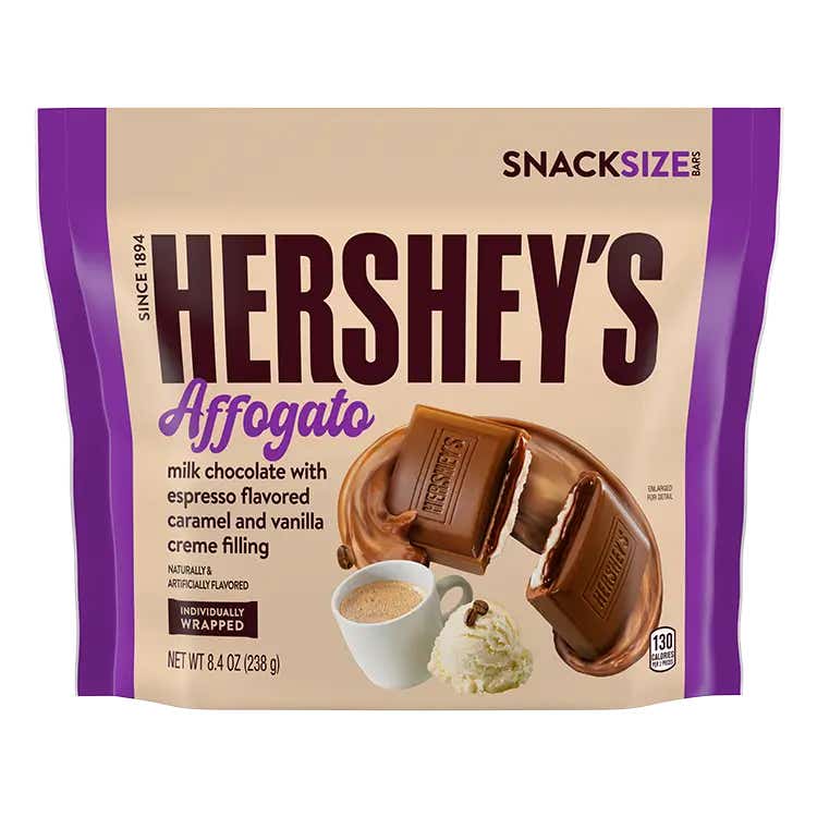 bag of HERSHEY'S Affogato Snack Size Candy Bars