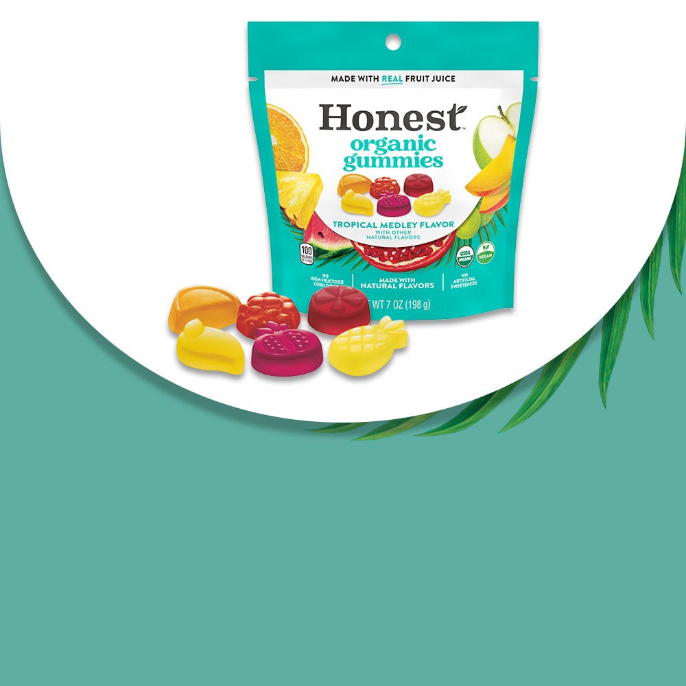 honest tropical medley flavor organic gummies