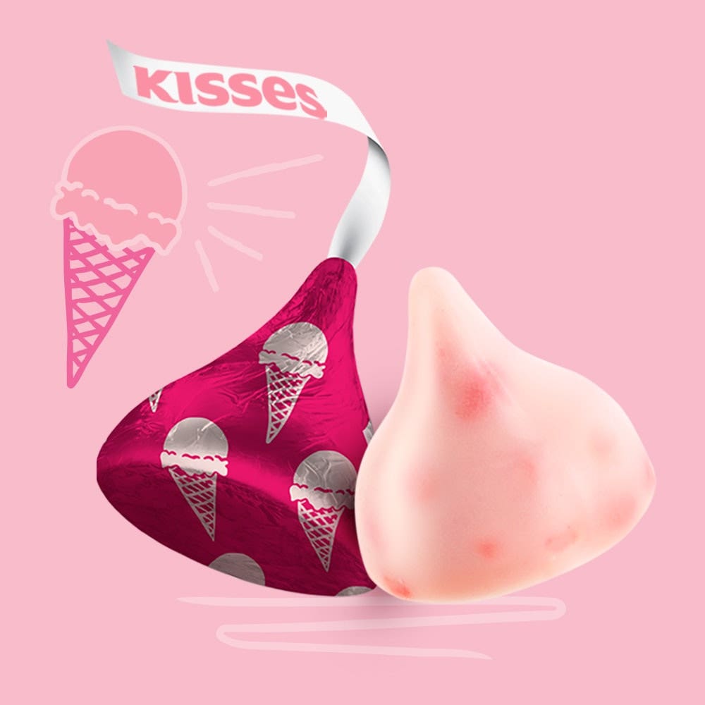 HERSHEY’S KISSES Strawberry Ice Cream Cone Candy