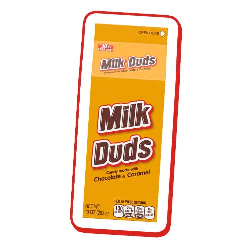 carton of milk duds candy