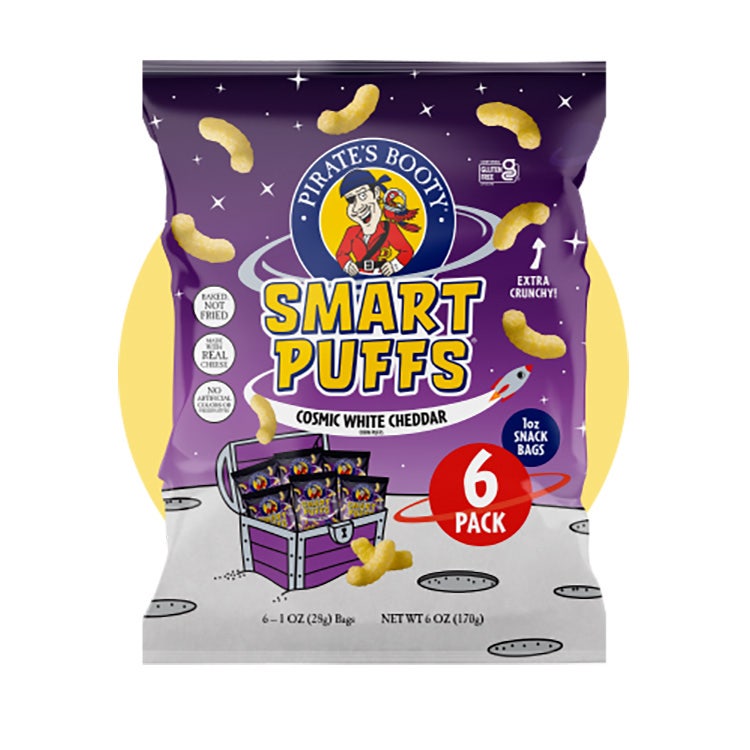 bag of pirates booty smart puffs cosmic white cheddar corn puffs
