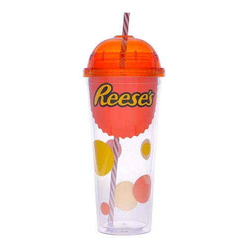 REESE’S Plastic Tumbler Cup with Straw