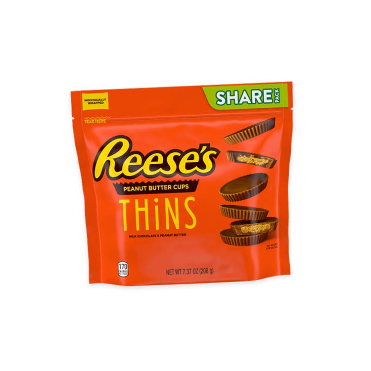 bag of reeses thins milk chocolate peanut butter cups