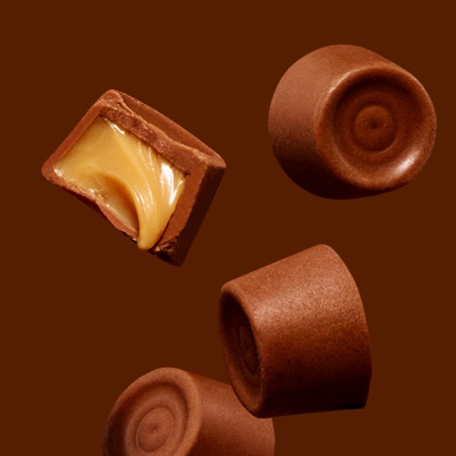 unwrapped rolo caramels