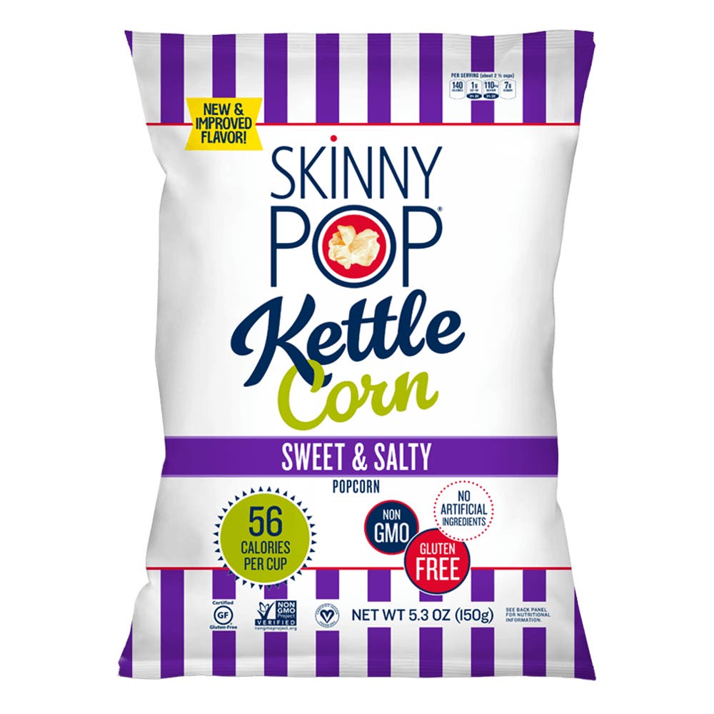 SKINNYPOP Sweet & Salty Kettle Corn, 5.3 oz bag - Front of Package