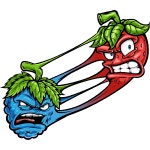 Doubleberry character combining blue raspberry and red berry flavors