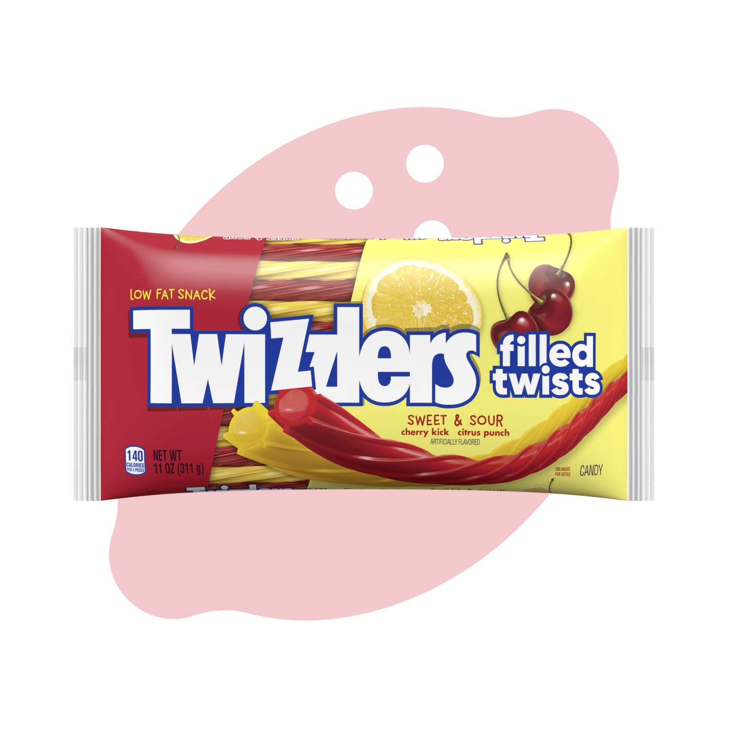 bag of twizzlers filled twists sweet and sour candy