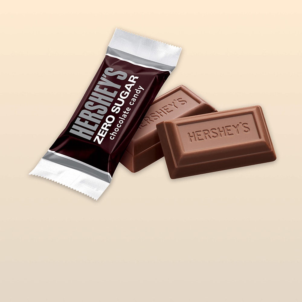 wrapped and unwrapped hersheys zero sugar miniatures chocolate candy bars
