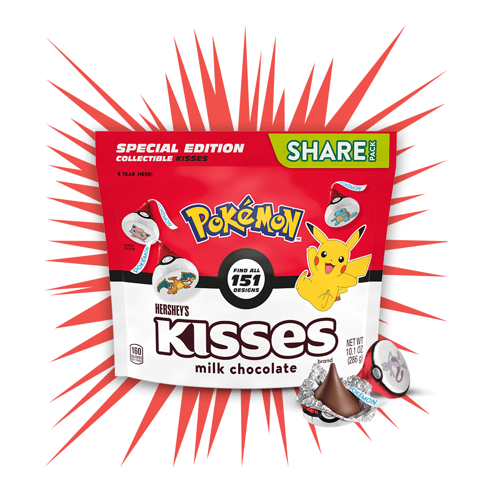 bag of hersheys kisses pokemon foils milk chocolate candy