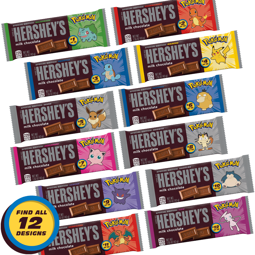 HERSHEY'S Milk Chocolate Pokémon Special Edition Candy Bar, 1.55 oz - Lifestyle