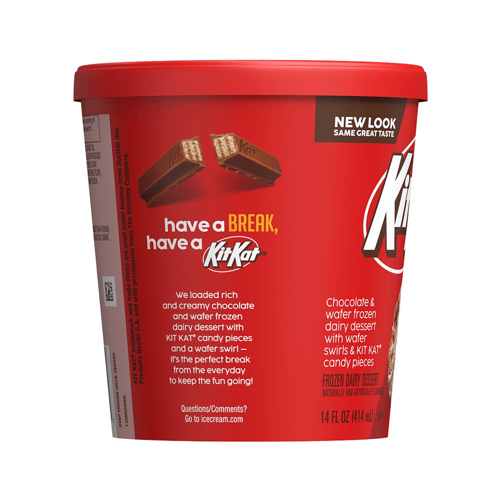 KIT KAT® Frozen Dairy Dessert, 14 oz pint - Back of Package