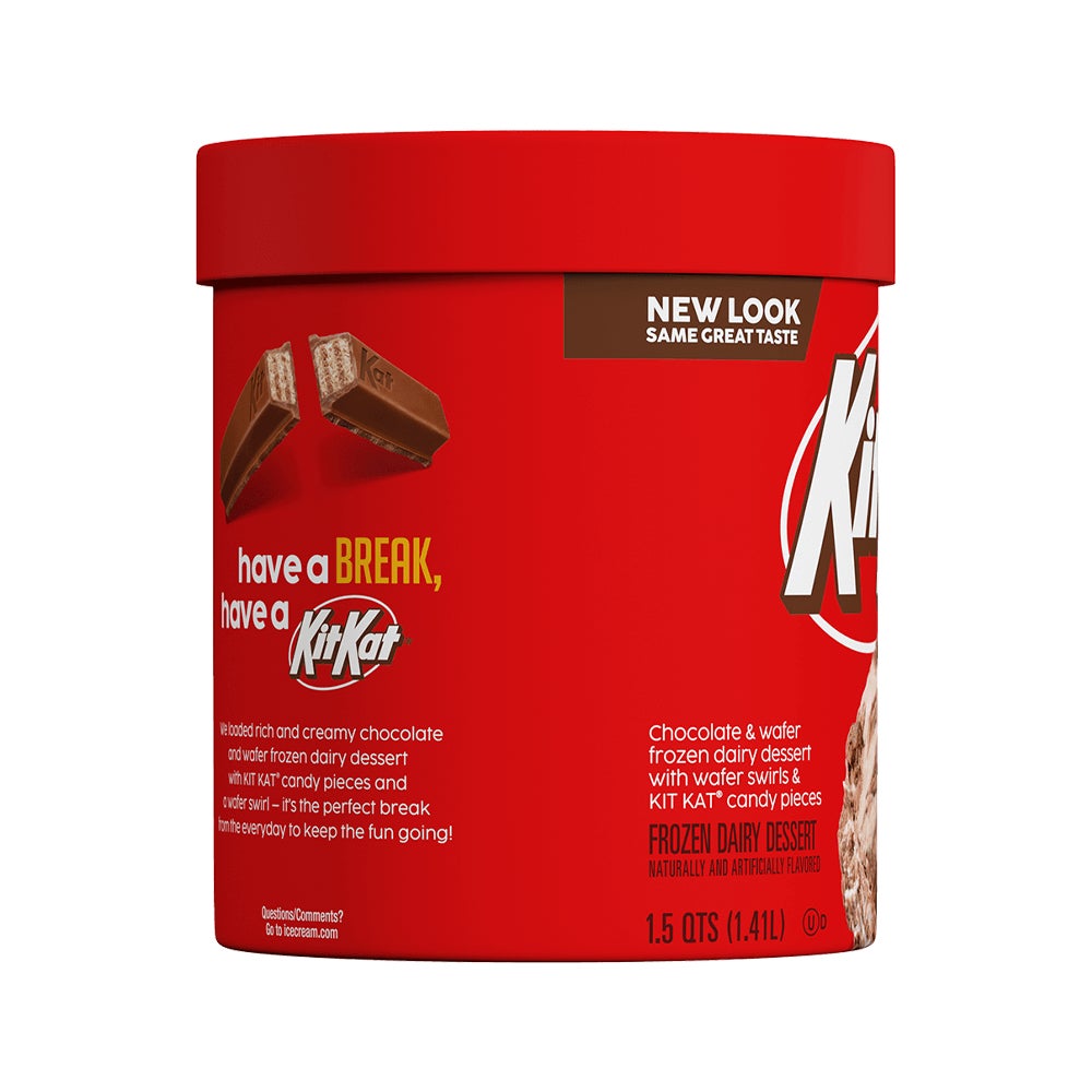 KIT KAT® Frozen Dairy Dessert, 48 oz tub - Back of Package