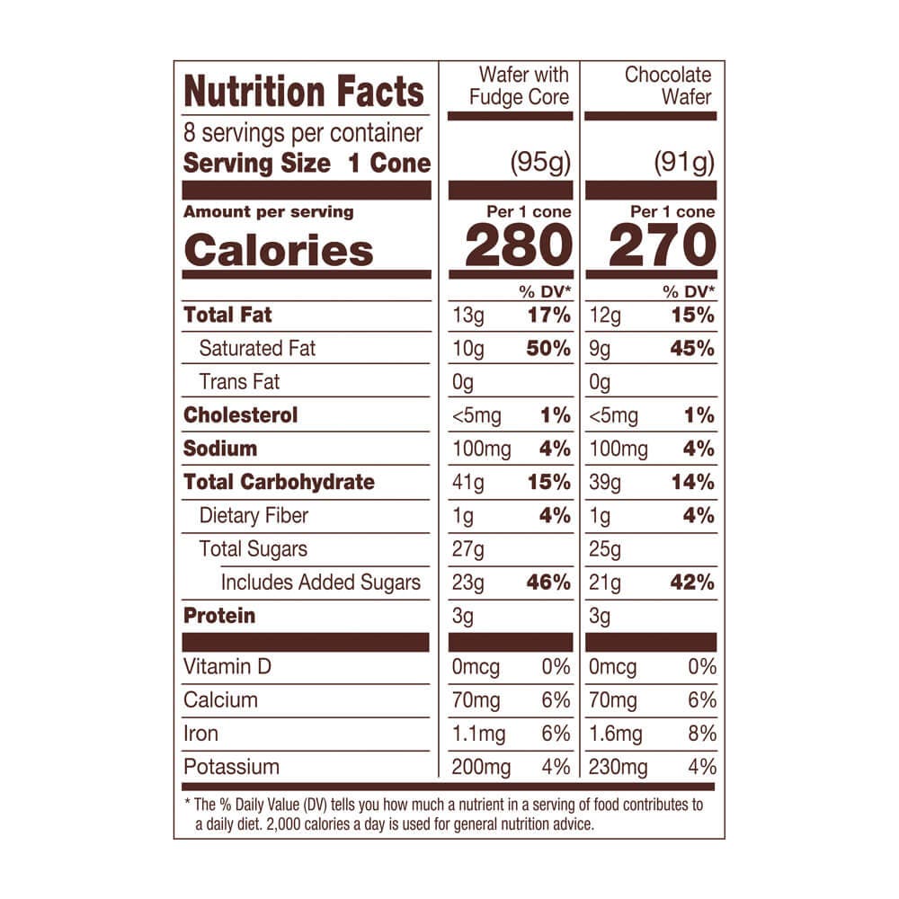 KIT KAT® Frozen Dairy Dessert Cones, 36.8 oz, 8 count box - Nutritional