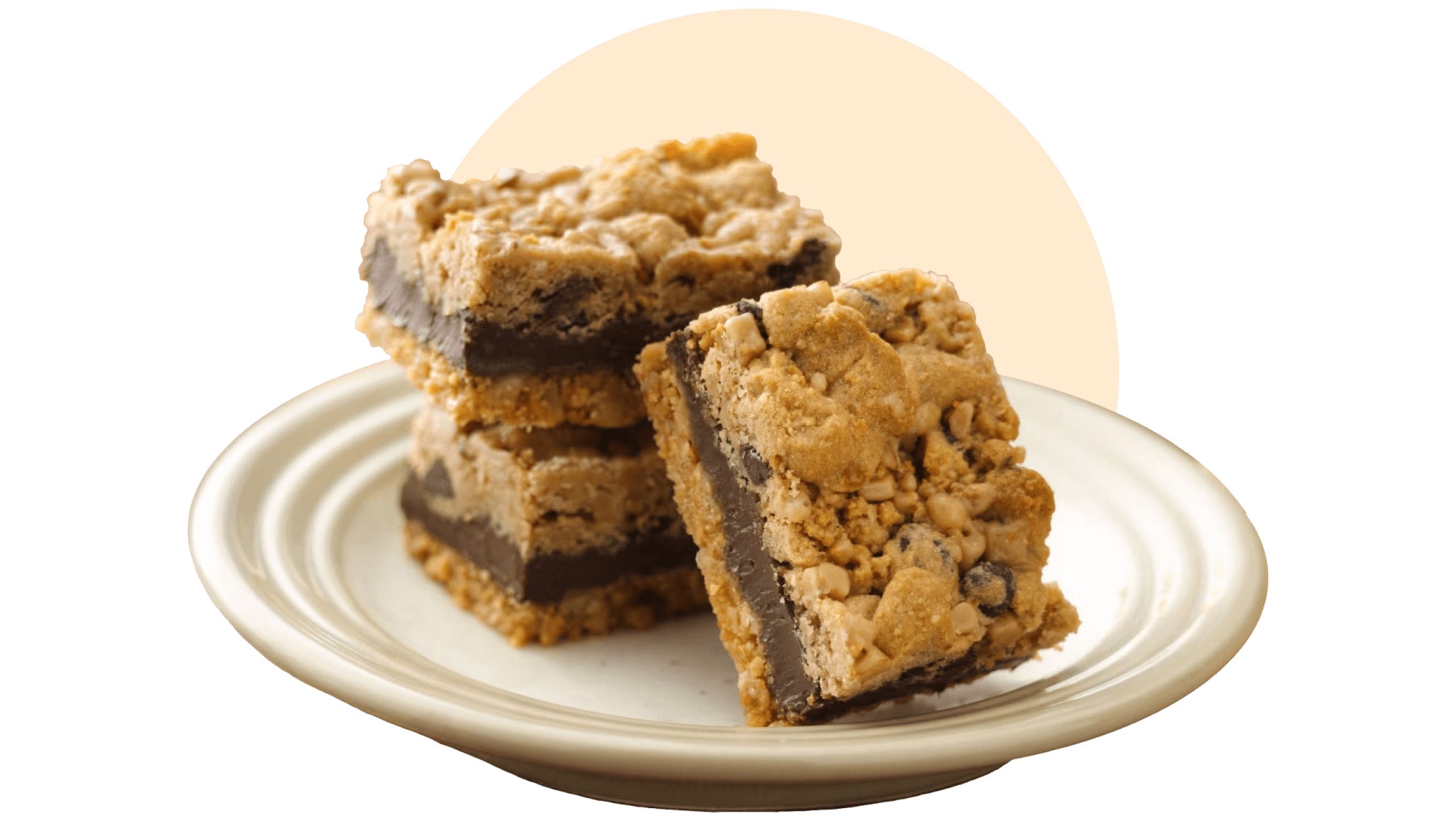 plate of chocolate chip toffee bars 