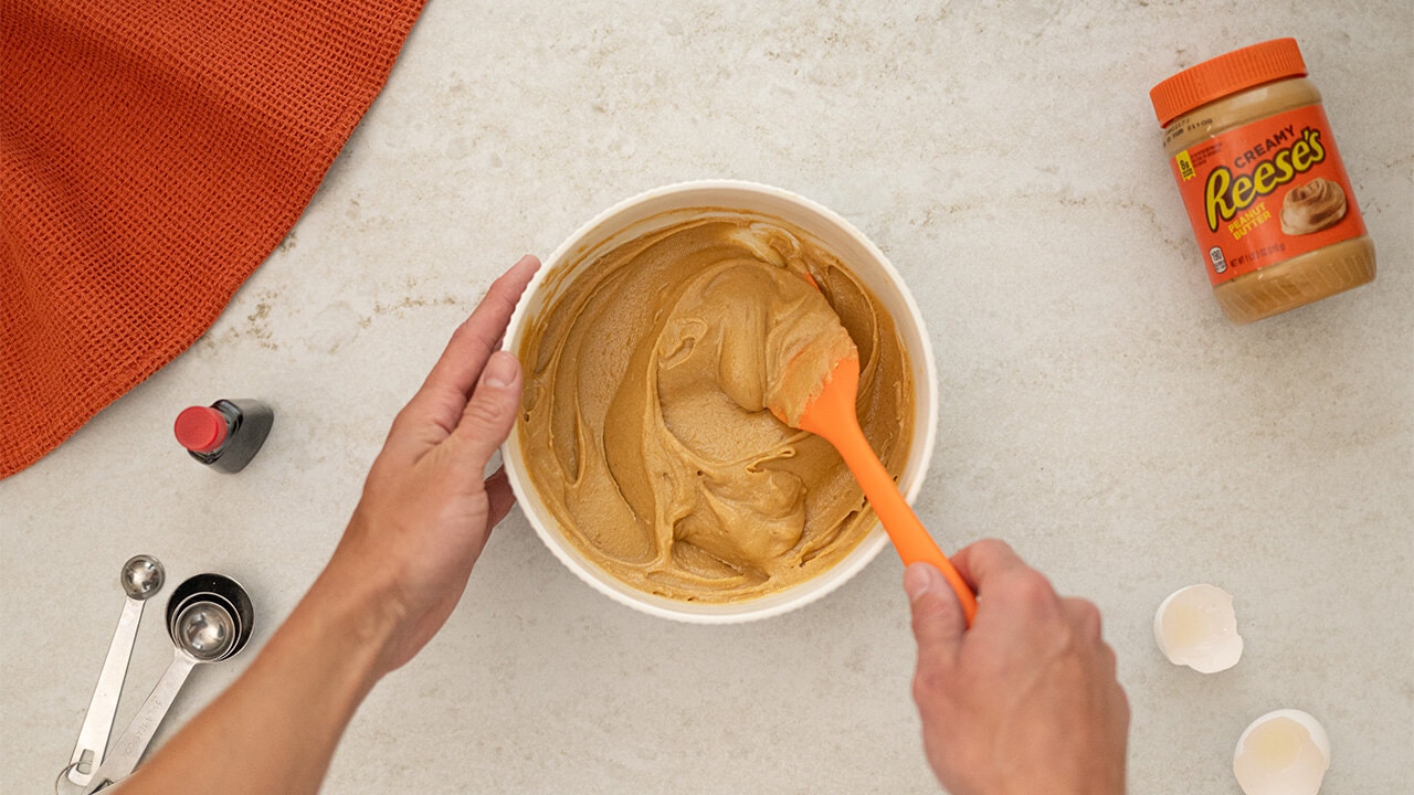mixing bowl filled with wet ingredients