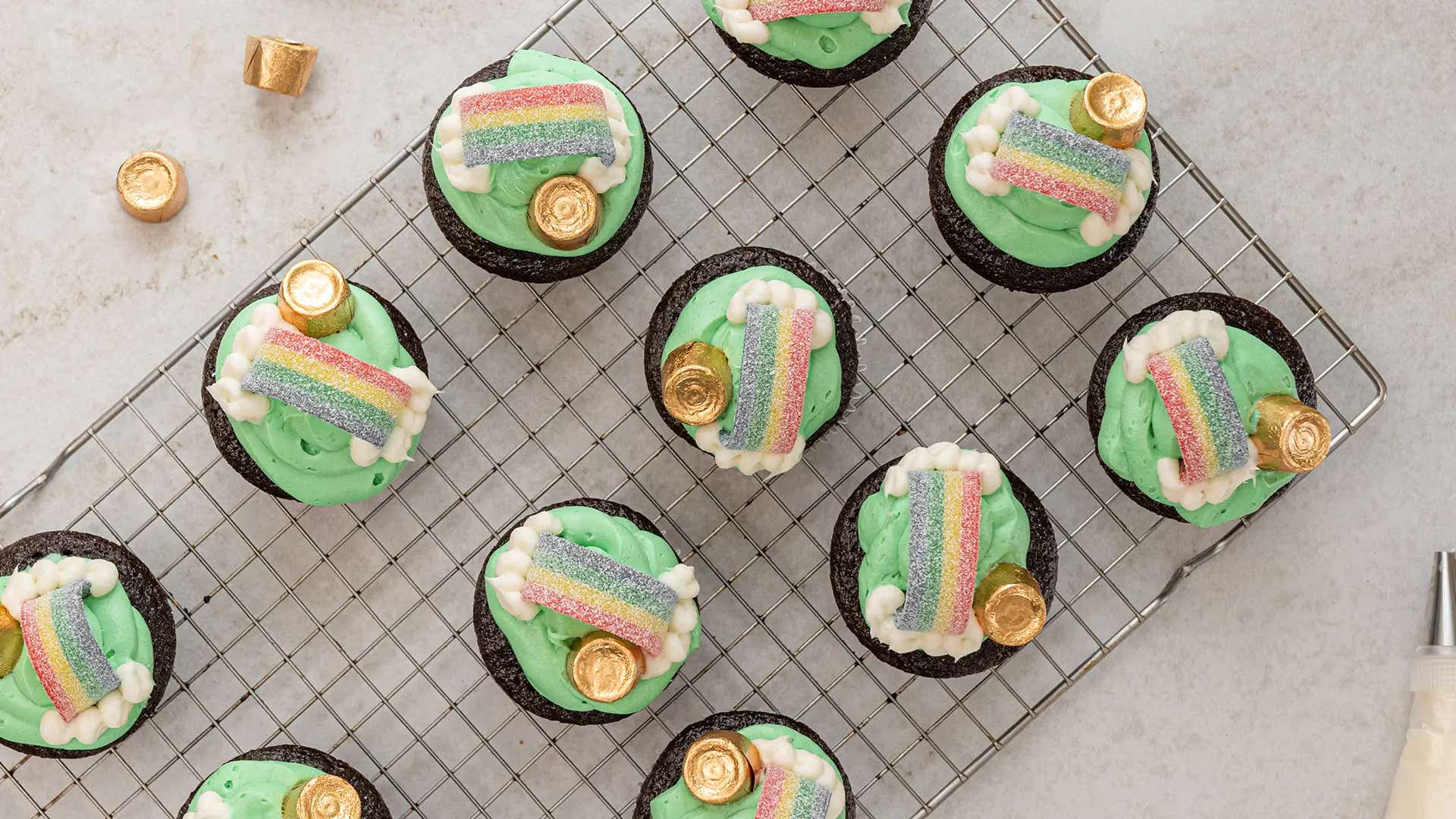 rolo added to cupcakes