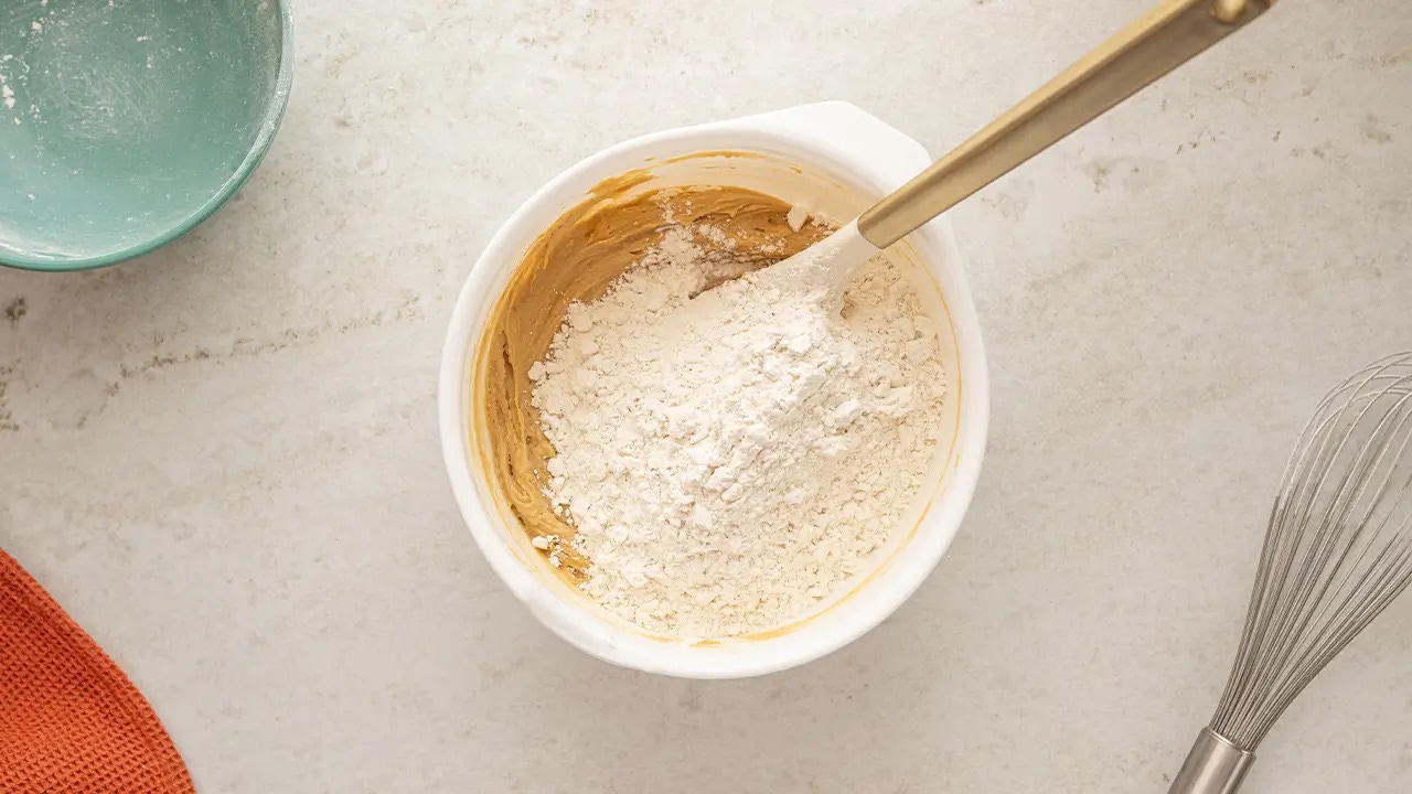 dry and wet ingredients mixed together
