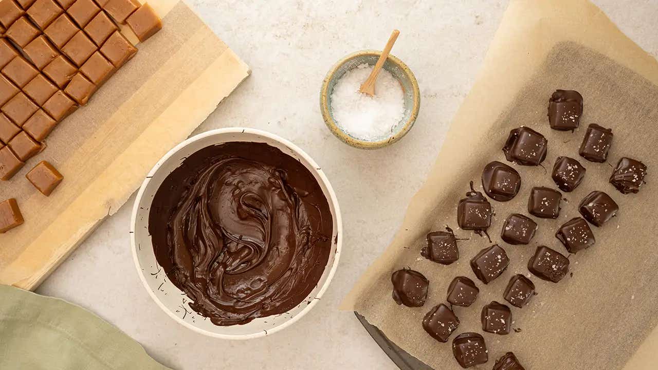 caramels dipped in chocolate
