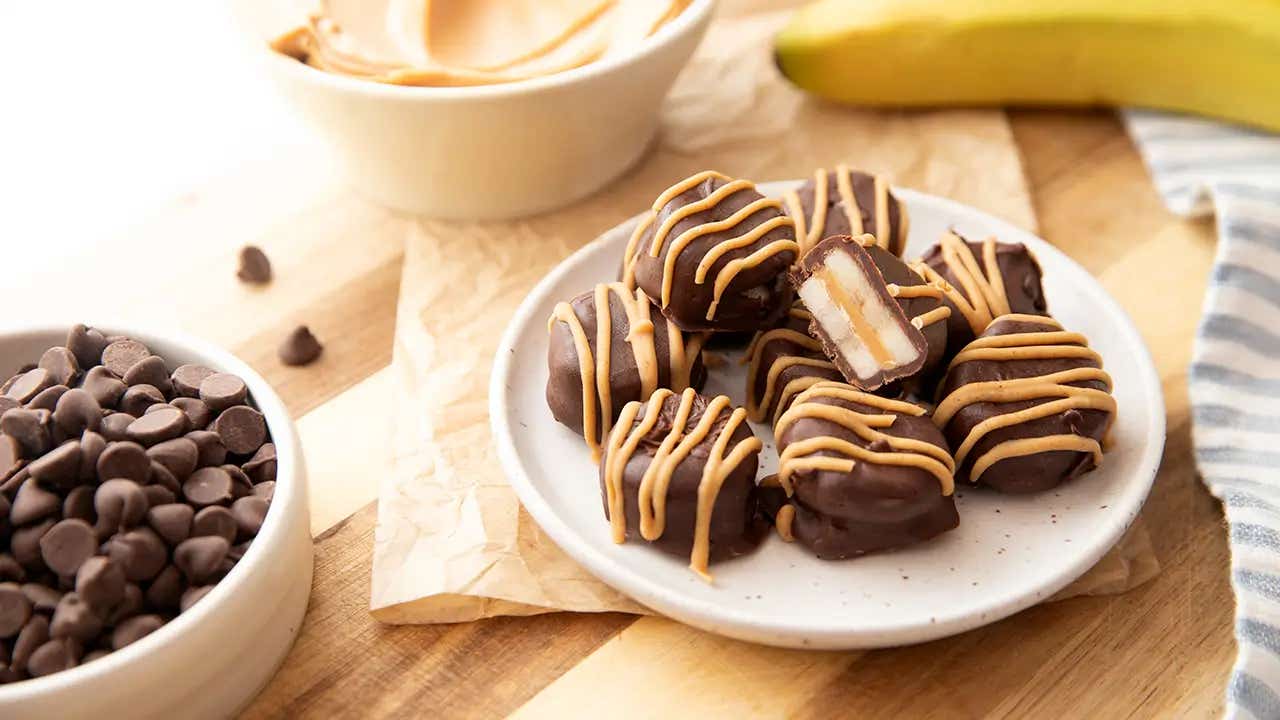 cross section of frozen banana bite