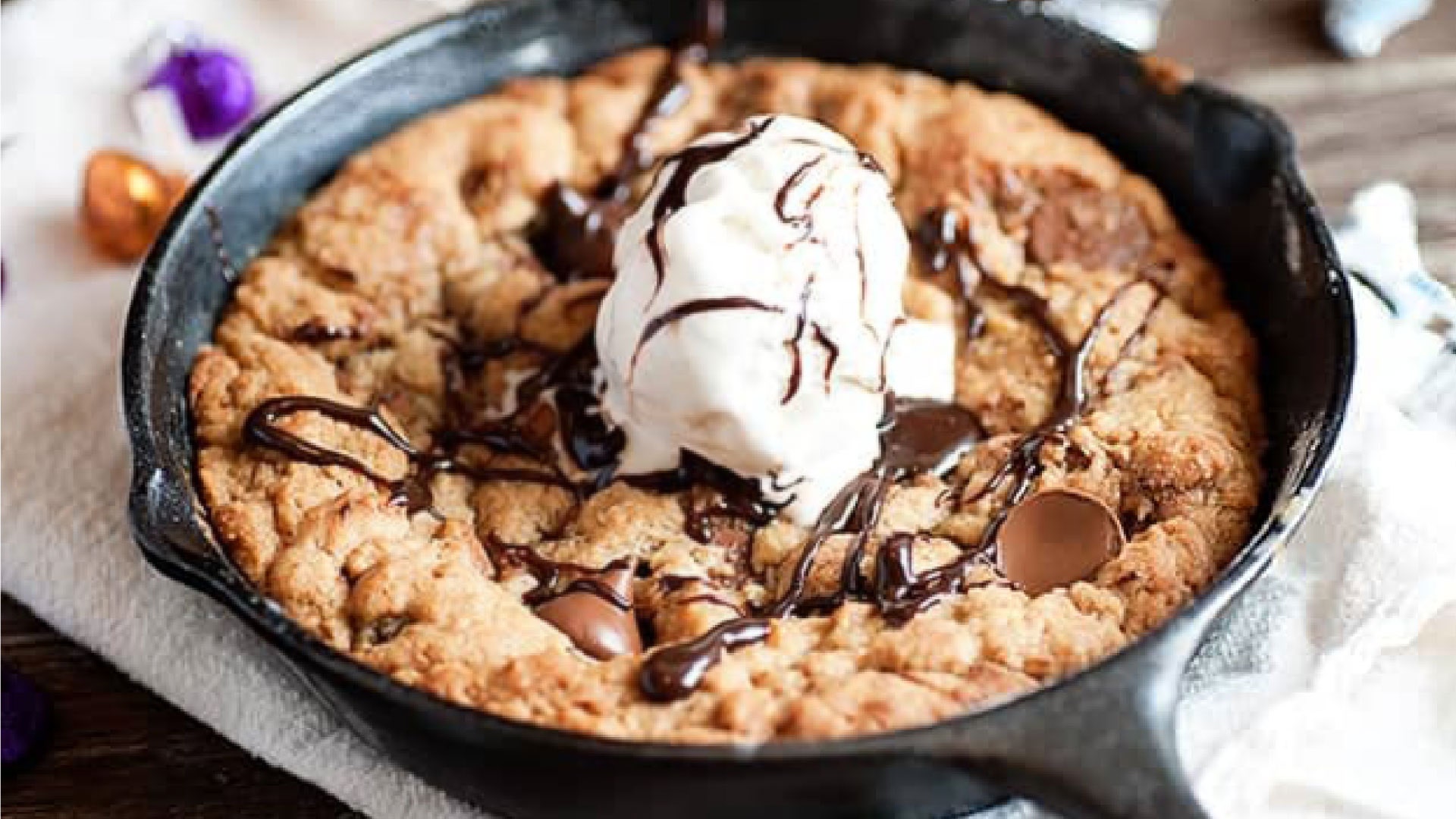 Image of HERSHEY'S KISSES Skillet Cookie