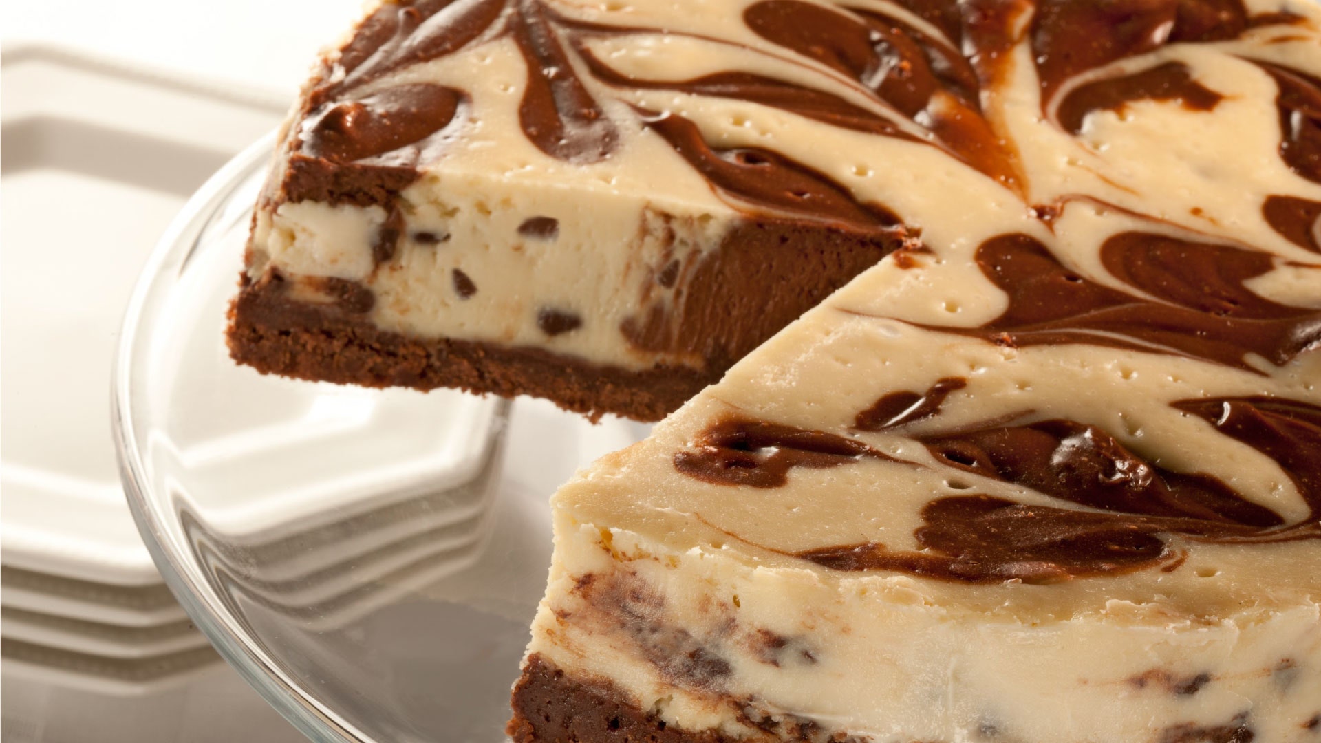 Chocolate Swirled Chocolate Chip Cheesecake