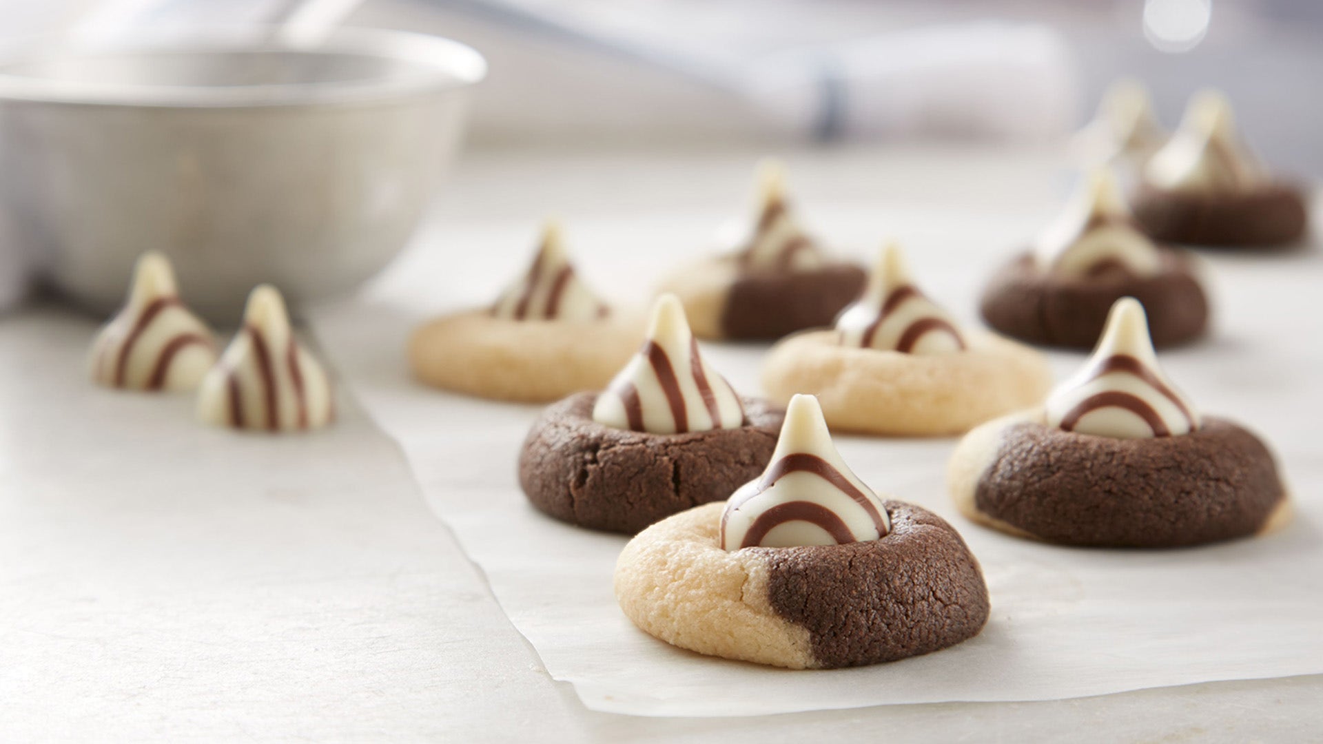 Image of HERSHEY'S KISSES Marbled Blossom Cookies