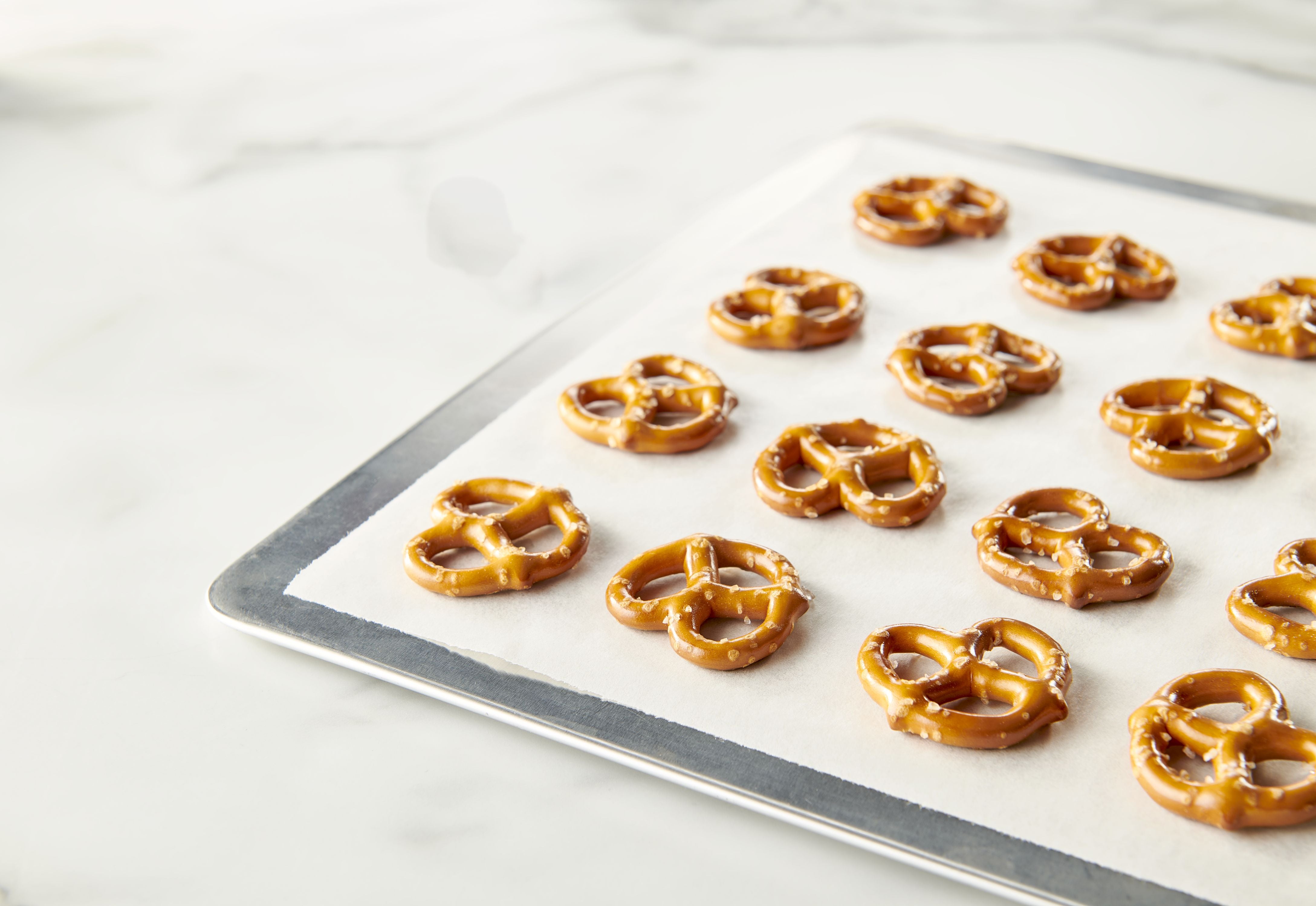 tray of small pretzel twists