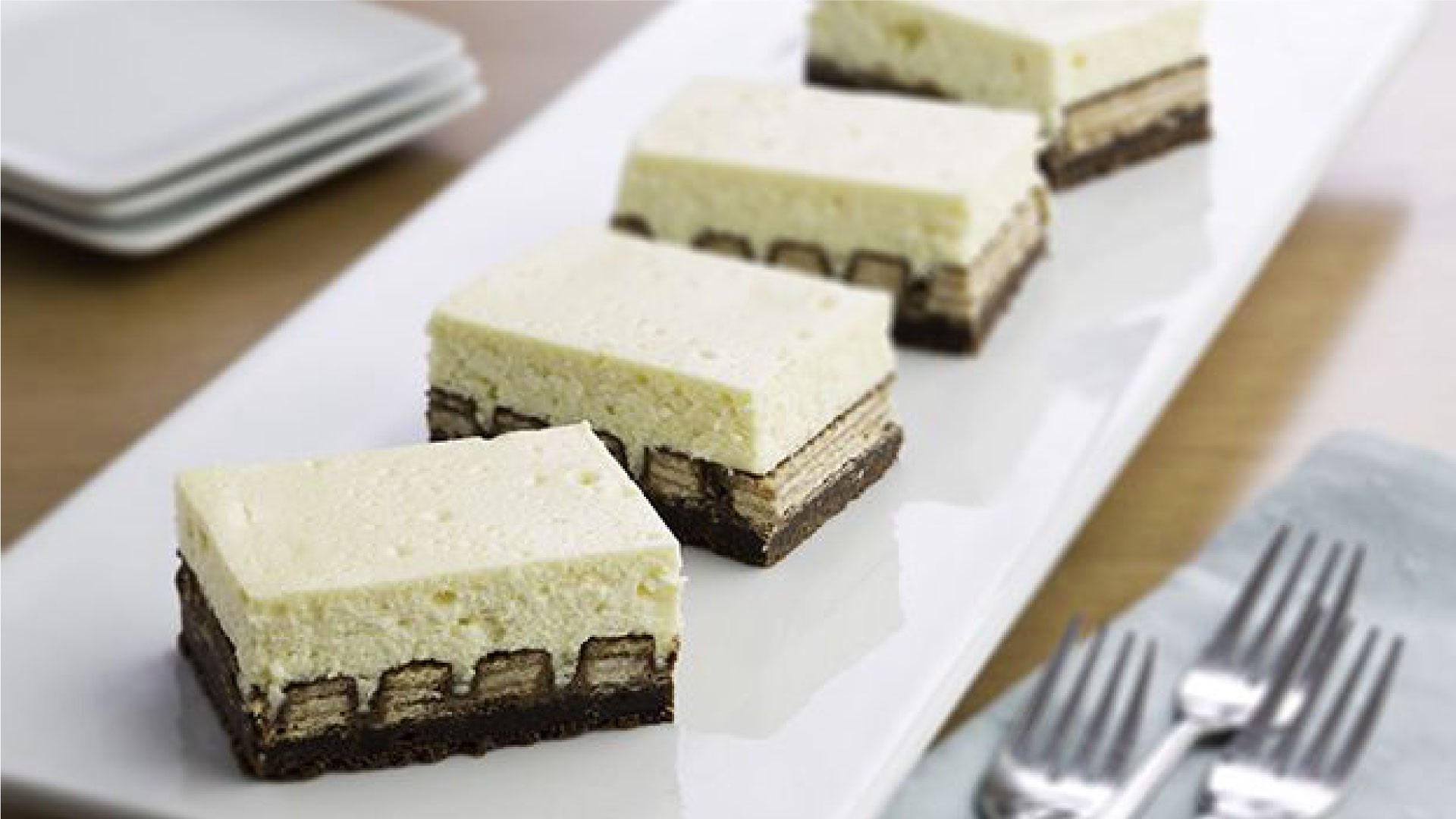 Image of Brownie Bottom and KIT KAT® Cheesecake Bars