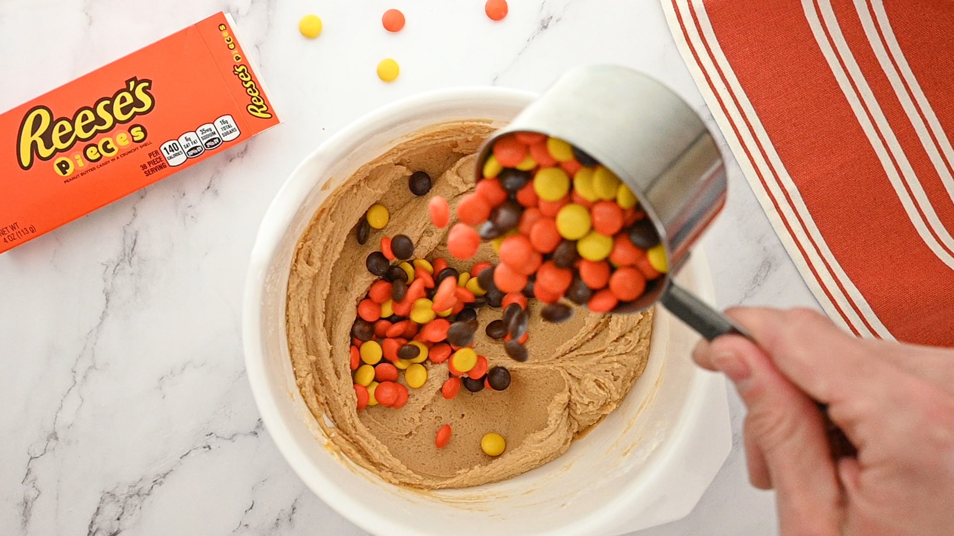 reeses pieces added to dough