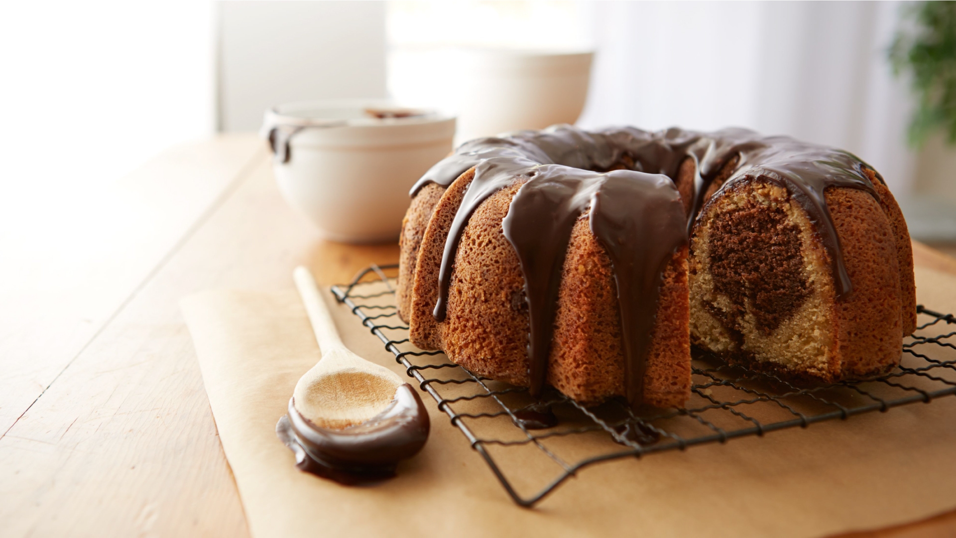 HERSHEY'S Syrup White Chip And Coconut Chocolate Swirl Cake Recipe