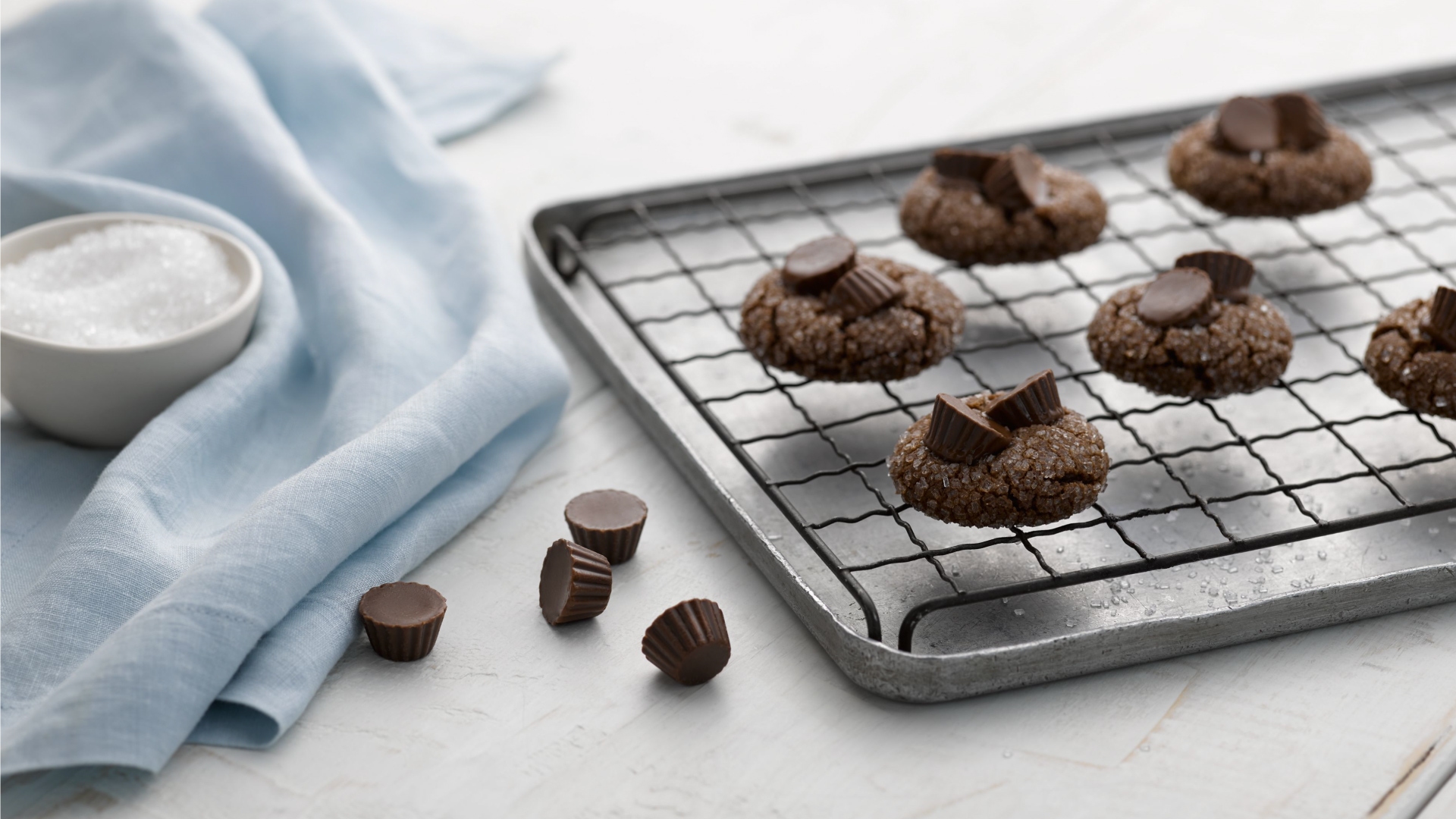 chocolate blossoms with reeses peanut butter cup minis