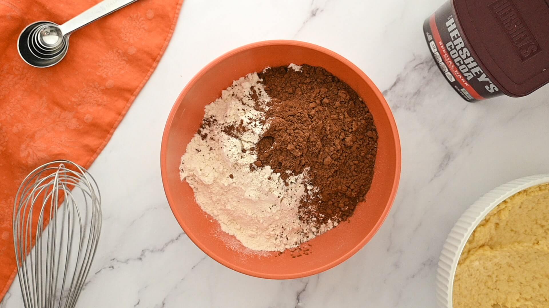 dry ingredients added to mixing bowl