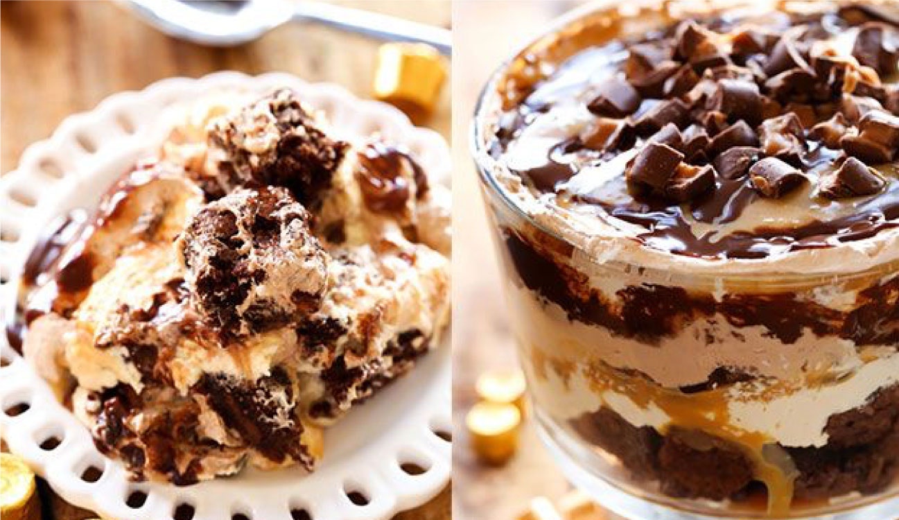 caramel rolo brownie trifle